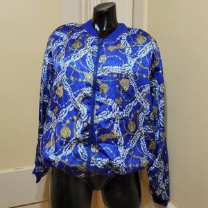 VINTAGE | 1980’s Papell Too Satin Rockabilly Zip Up Bomber